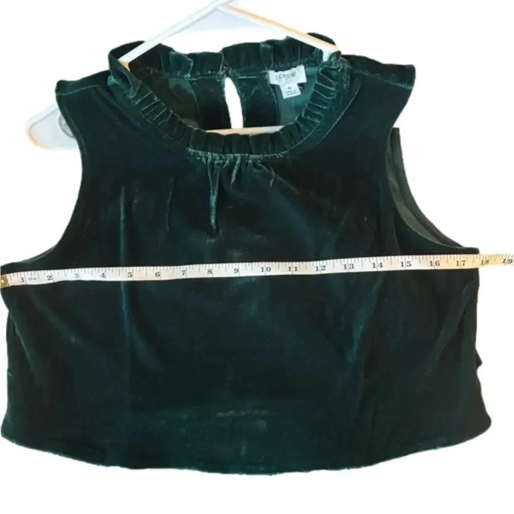 J.Crew Factory Velvet sleeveless midi dress Women’s Size 6 Color Old Forest NWT - Picture 14 of 16
